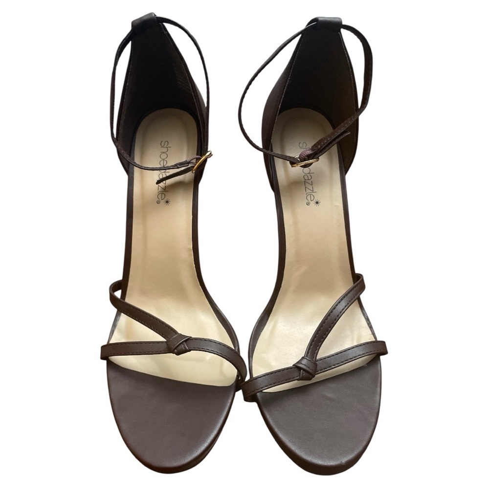 NEW SHOEDAZZLE STELLA DARK BROWN HEELS - Picture 5 of 6